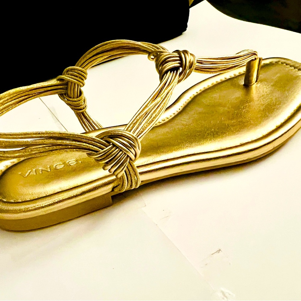 NEW Vince Deja Sandals Gold Sandals 8 1/2